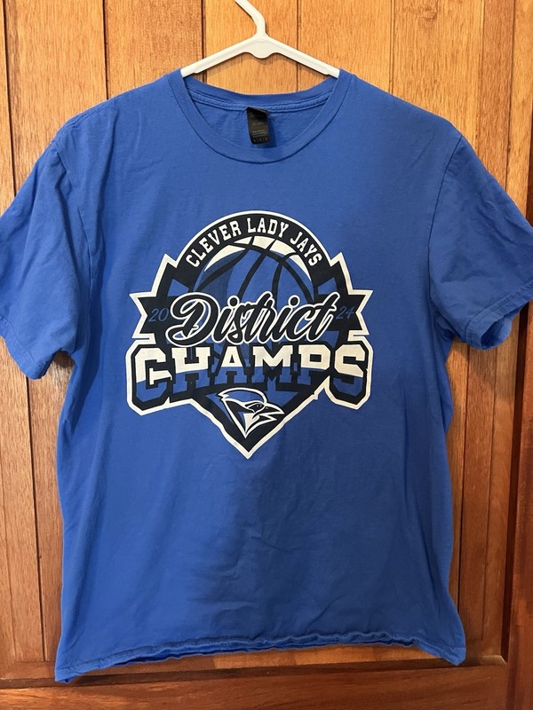 Adult Blue Lady Jays District Champs T Shirt Size Medium