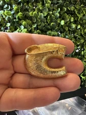 Vintage Signed Coty Brooch Pin Gold Tone