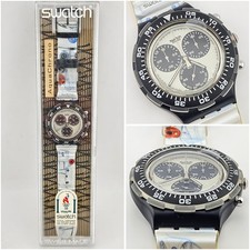Swatch Aqua Chrono SBB101 Space Chill 1995 NOS Protective Film Working