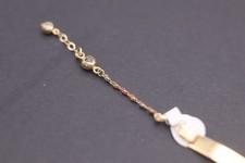   14KT Solid Yellow Gold Bracelet   Engravable Plate w/ Heart Accent  