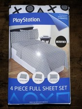 NUEVO Juego de sábanas para videojuegos PlayStation, 4 piezas Sony tamaño completo
