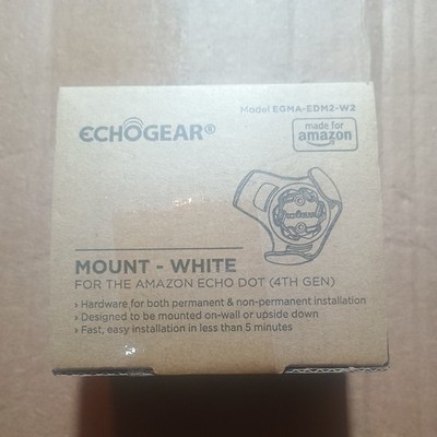 EchoGear - White Wall Mount For Echo Dot (4th Gen) Model EGMA-EDM3-W2
