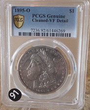 1895-O Morgan Silver Dollar PCGS Genuine VF Detail GOLD SHIELD RARE! Free Ship!