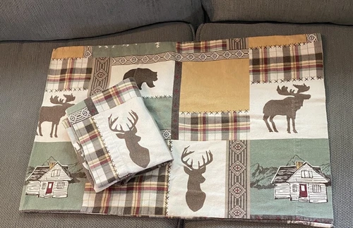 Cuddl Duds Flannel Moose Bear Pillowcase Pair Standard