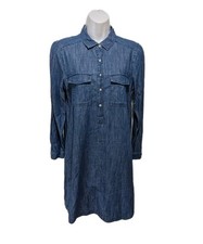 Old Navy Chambray Long Sleeve Shirt Dress Womens S Classic Casual #drs17