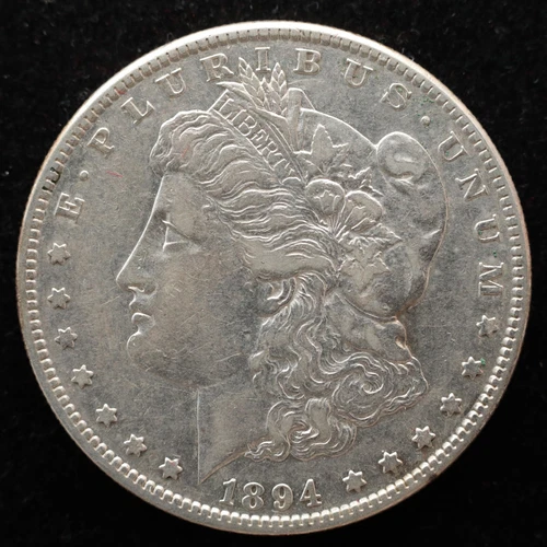KAPPYSCOINS Gh549  1894S AU  MORGAN    SILVER DOLLAR  OLD CLEANING ?