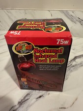 ZOO MED NOCTURNAL INFRARED HEAT LAMP - 75 WATT - RS-75 Tested WORKS