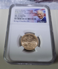 2023 Sovereign King Charles III Strike on the Day Coronation MS70 Ltd Ed 1260