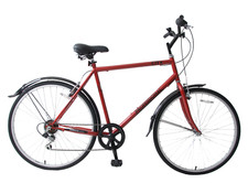 Professional City 700c Mens Hybrid 6 Speed 18" Frame Red Commute Bike Bicycle