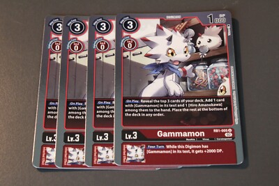 Digimon TCG (2020) - RB1-005 - 4x Gammamon - Red - Uncommon