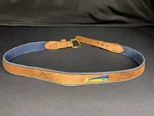 Zep-Pro Fish Embroidered Fishing Belt Size 34 Solid Brass Buckle P62