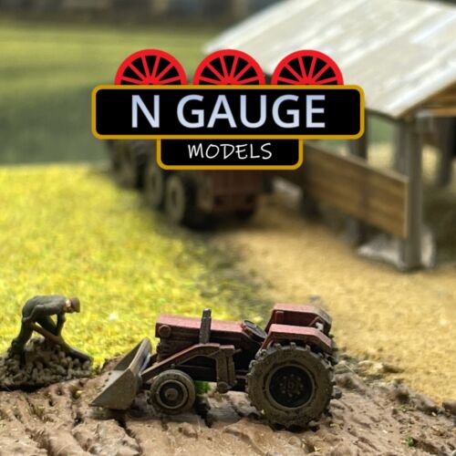 PAINTED - N Scale Gauge Vintage Front End Loader Tractor 1:148 (1:160 ) - Picture 2 of 3