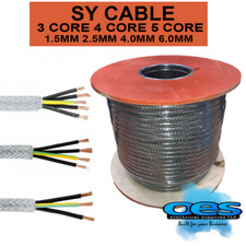 SY CABLE STEEL BRAIDED ARMOURED FLEXIBLE PVC CONTROL CABLE 3,4,5 CORE ALL SIZES