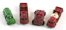 Tootsietoy, Etc. Vintage Die-Cast Trucks, Fire Truck, more, Lot of 4