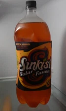 Vintage full sunkist 2 liter bottle Solar Fusion tropical mandarin collectible