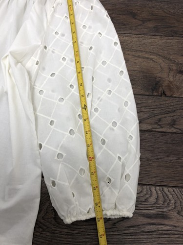 A New Day Women’s Puff Cut Out 3/4 Sleeve Off The Shoulder Top Off-White Med - Picture 12 of 12