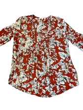 Fun 2 Fun Women's Maley Pleated Detail Blouse Size S  Floral