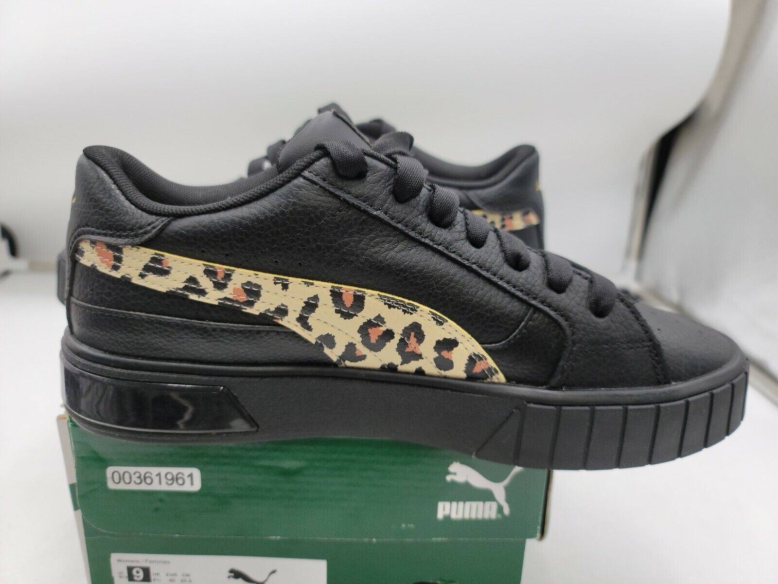 PUMA Cali Star Athletic Shoe, Women's Size 9 - Black / Leopard 382317-01