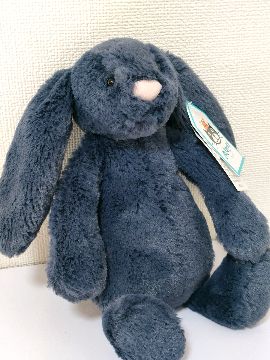 JellyCat Plush Rabbit Bashful Navy Bunny Small H18cm NWT - Main Image