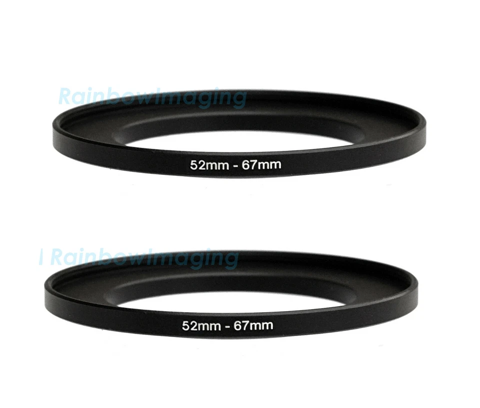 (2 Pcs ) 52-67mm Stepping 52 mm to 67 mm Metal Step Up Lens Filter Ring Adapter