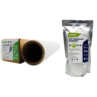 Instant Warm Peel 23.6'' x 32.8ft DTF Film with Hot Melt Adhesive DTF Powder 1KG