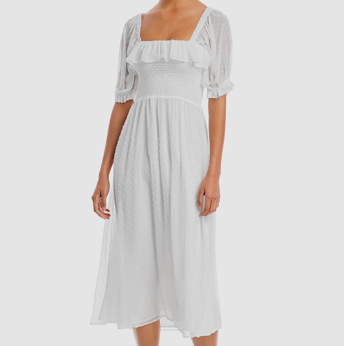 wayf smocked midi dress WAYF Women's Smocked Midi Dress - Blue