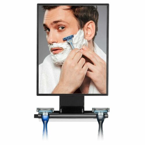 Badezimmer AntiBeschlag Nebellos Dusche Rasieren Spiegel Razer Halter Squeegee 360o drehen - Bild 1 von 12