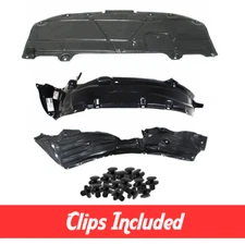 Front Left & Right Fender Liner & Undercover Set w/ Clips For 2014-2018 Mazda 3