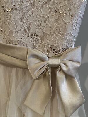 Rare Editions Girls Ivory Lace Bow Dress 14 | eBay