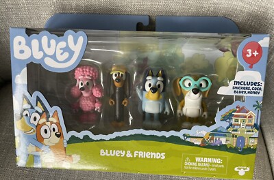  Bluey & Friends Mini Figure 4-Pack Snickers, Coco, Bluey & Honey 