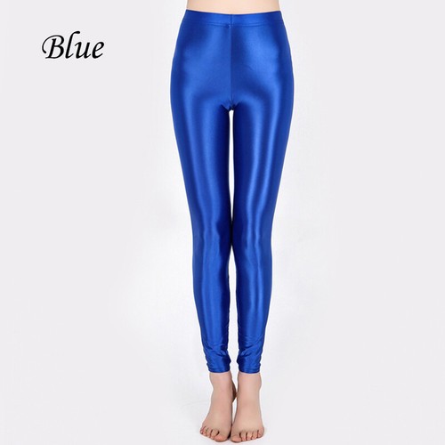 Pantaloni da yoga donna lucidi vita alta elasticizzati sport danza leggings magri - Foto 18 di 41