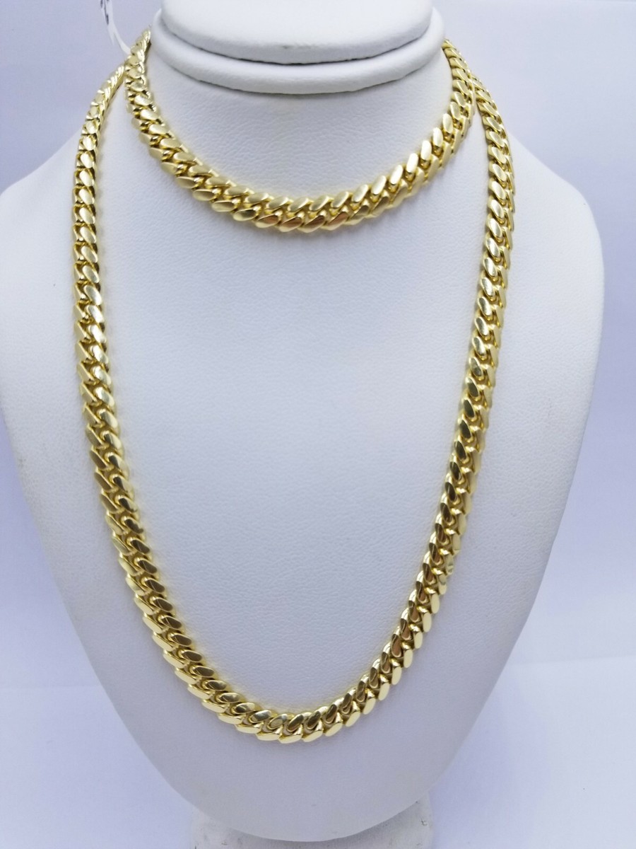 Real 14k Gold Chain 6mm Miami Cuban Link Necklace 22 Inch Men