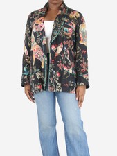 Etro Black And Red Tiger Print Jacket - Size Uk 12