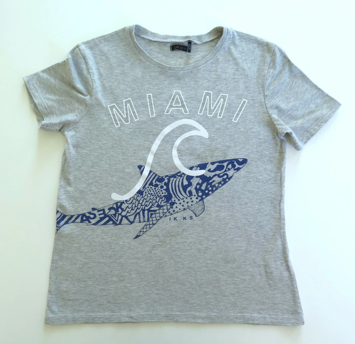 T-shirt IKKS Garçon - Gris Chiné - Taille 10 Ans - 100% Coton - Occasion TBE
