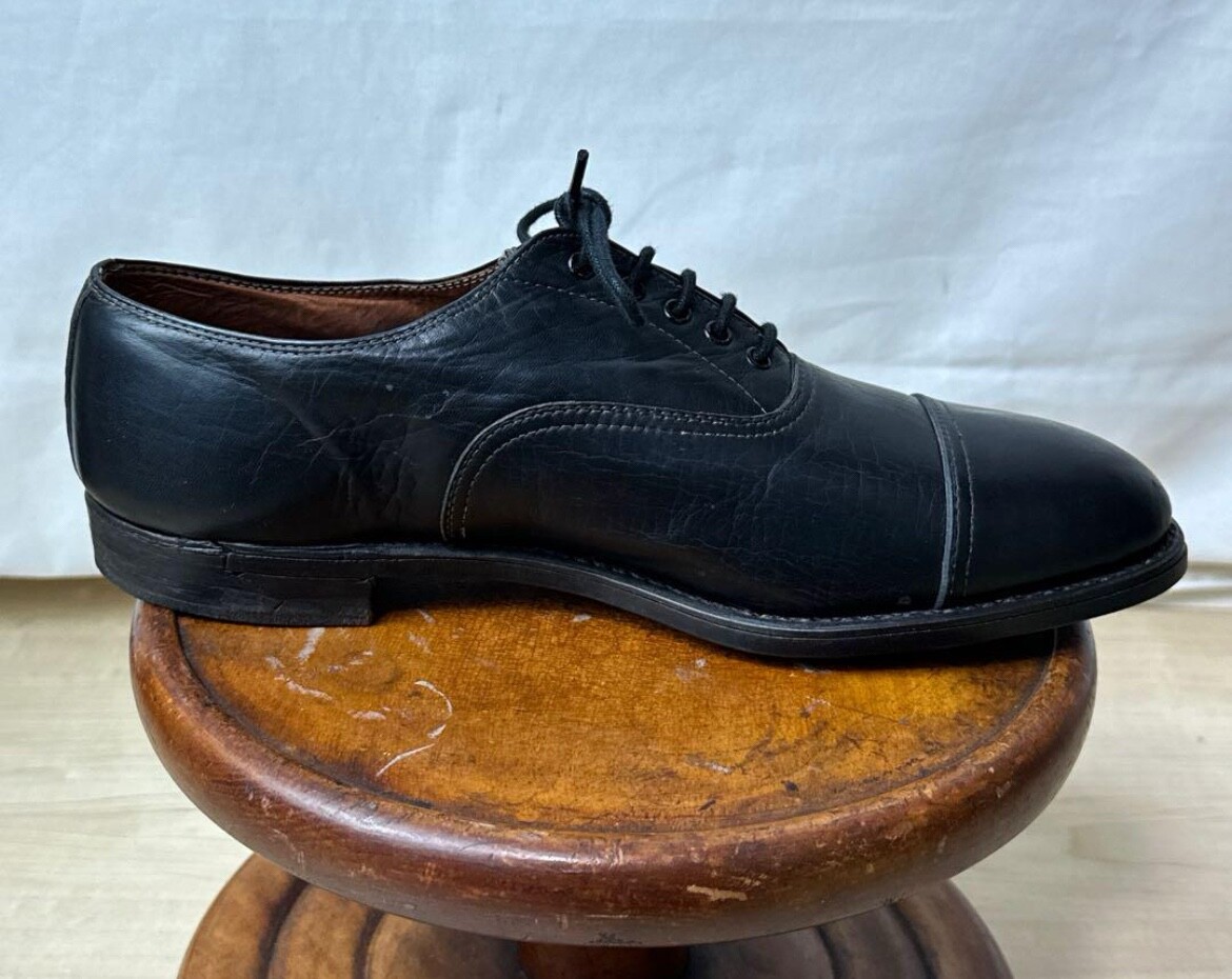 WW2 Imperial Japanese Navy Officer Shoes, Hand-Sewn Leather, 1940s