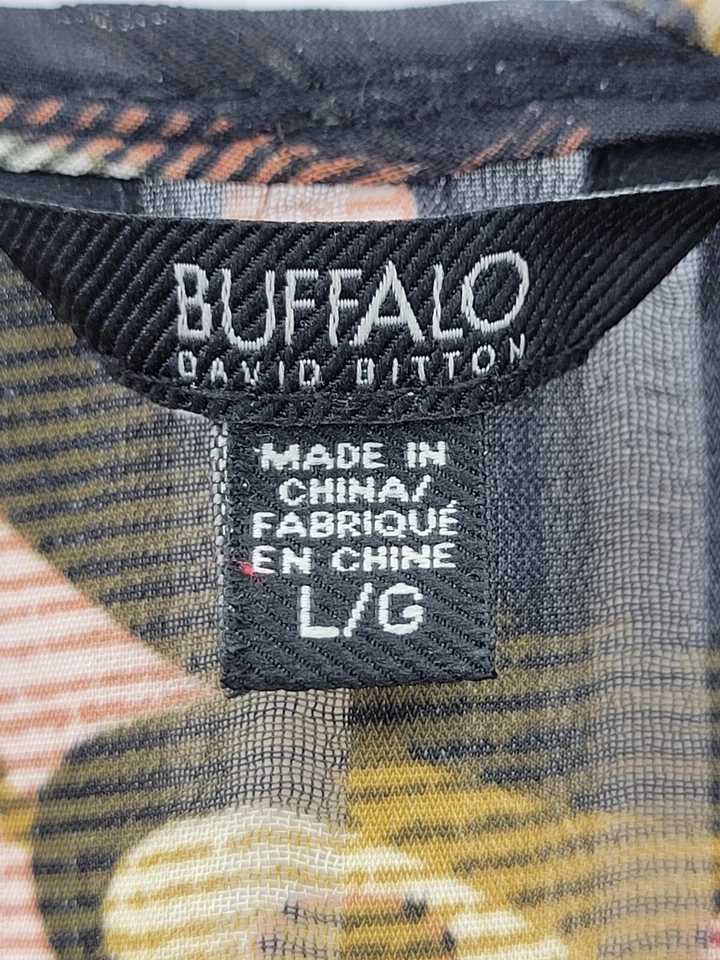 Buffalo David Bitton Топ женщин коричневый бордовый пейсли цветочный кисточки галстук богемное - Изображение 3 из 4