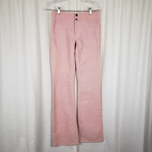 NWT Alice + Olivia Flat Front Tiny Check Trousers Dress Pant Womens 0 Pink White