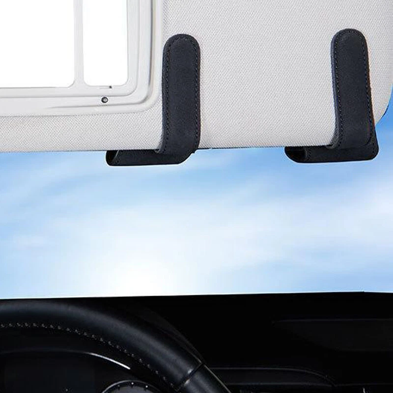 Óculos de sol viseira carro/sol porta-cartão clipe caixa para Nissan couro vermelho/camurça - Imagem 4 de 4