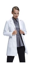 Dr. James Premium Lab Coat for Women, Hip Pockets, Tailored Fit, Concealed Sn...