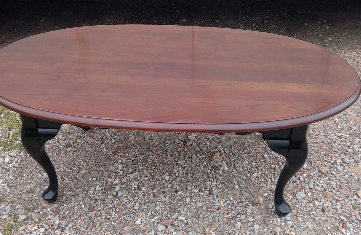 Cherry Oval Coffee Table with Black Legs (CT-101) | eBay Cherry Oval Coffee Table with Black Legs (CT-101) | eBay