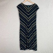 Lauren Ralph Lauren Womens Jersey Sheath Dress Size M Knee Length Old Money