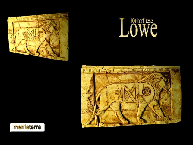 MENTA-MODELLBAU Ägyptische Dekorfliese Nr. 8, Löwe Terrarium Rückwand, menmt0013