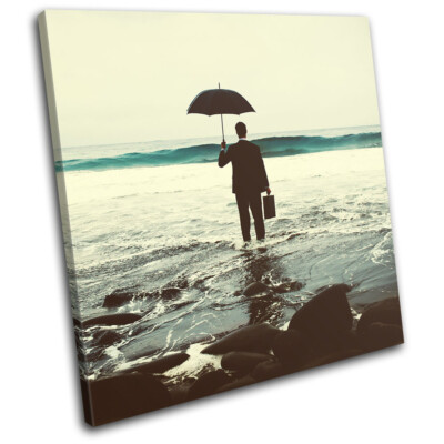 Office Worker Sea Surrealism Fantasy SINGLE Leinwand Kunst Bild drucken