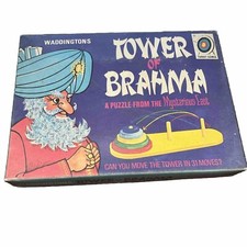 Vintage 1971 Tower Of Brahma Toy With Original Box Complete