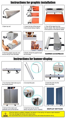 2er Pack, 24"x72", Einziehbar Roll Up Messe Display Banner Ständer Verstellbar - Bild 3 von 11
