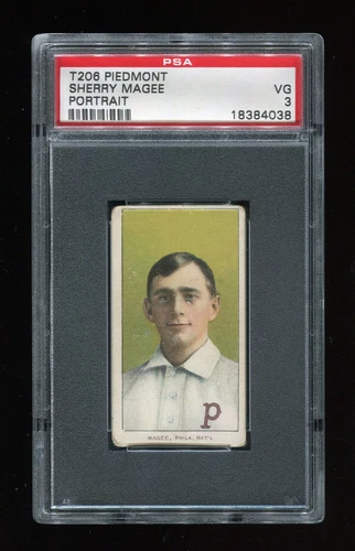 SHERRY MAGEE T206 PIEDMONT 150/25 PORTRAIT - PSA 3 VG - PHILADELPHIA PHILLIES