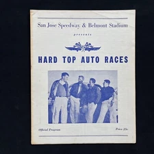 Nascar Hard Top Auto Races Program San Jose Speedway and Belmont Stadium CA