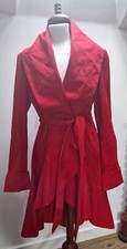 James Lakeland Red Belted Coat Medium Boho