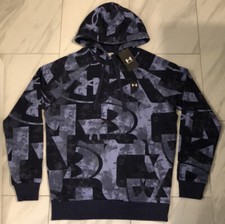 Under Armour Men's All Over Hoodie Loose Fit Blue Gray New