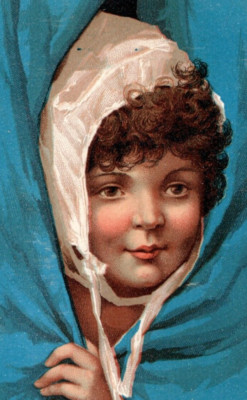 1880s Domestic Sewing Machine Child In Bonnet F142